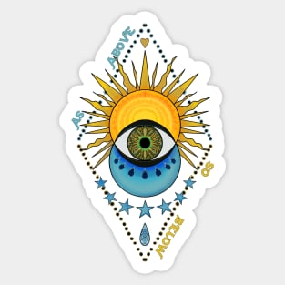 As above, so below. The moon and the Sun Sticker